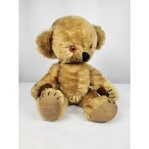 Antique Merrythought Cheeky Teddy Bear Joined With Ear Bells 13" England Vintage